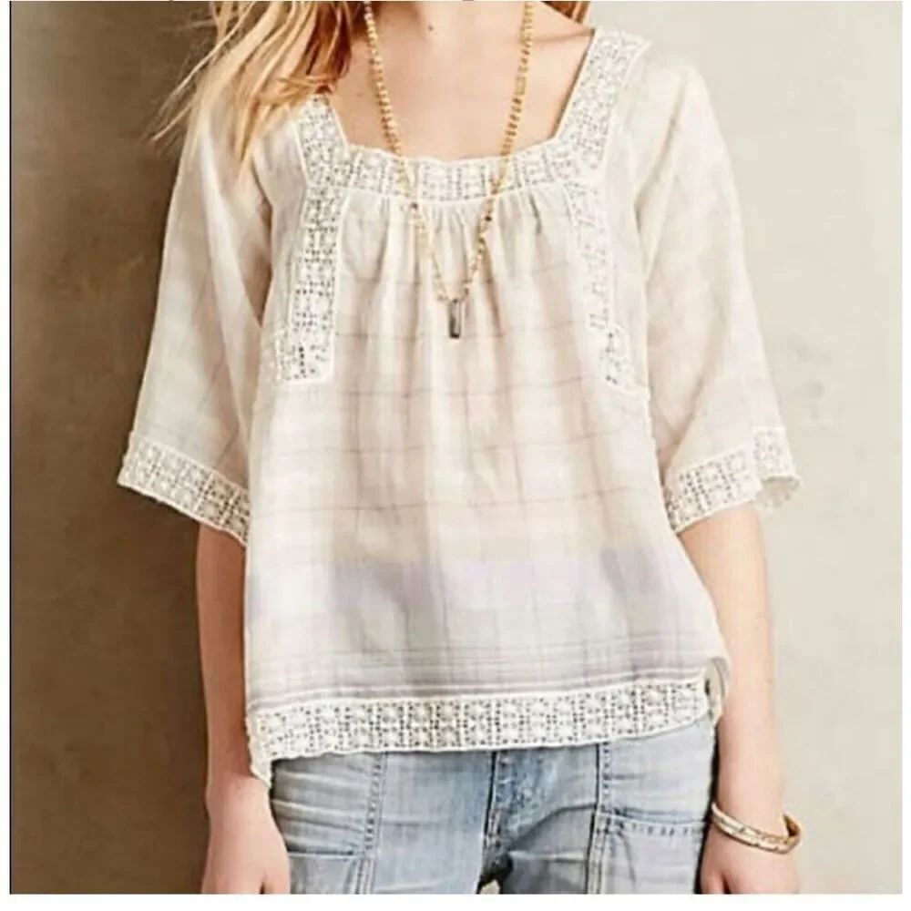 Holding Horses Anthropologie boho peasant top